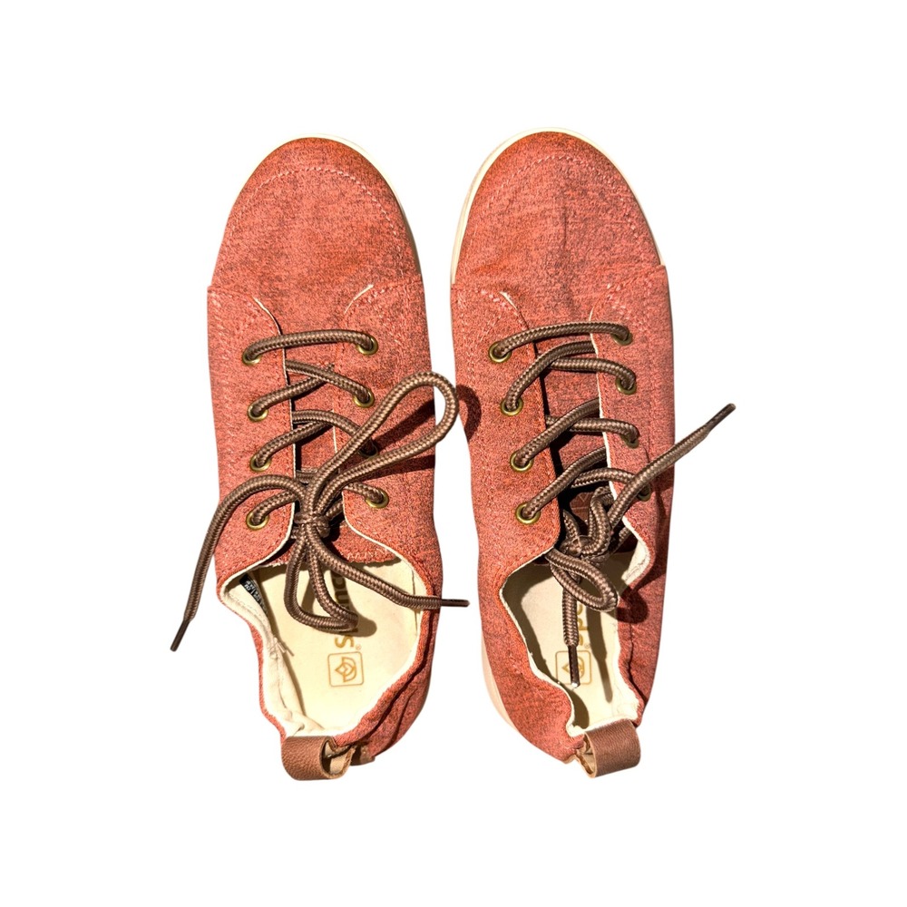 Spenco Siesta Lace Sneakers Womens 7.5 Rust Heather Comfort Shoes EUC